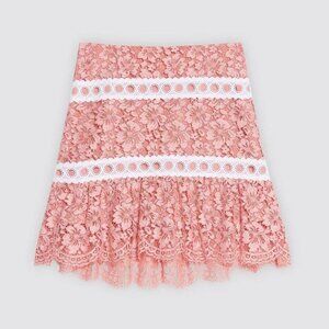 New Sandro Lace Mini Skirt Pink & Ivory US L